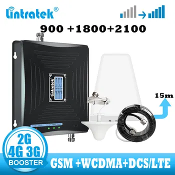 Lintratek GSM siete 2G, 3G, 4G Signál Booster DCS SIEŤACH LTE 4G Signálu zosilňovač 900 1800 2100mhz smart telefón internet Repeater