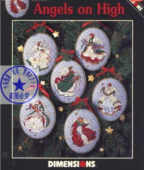 BAVLNA Najvyššej Kvality Krásne Horúce Predávať Počíta Cross Stitch Auta Anjelov na Vysoký Vianočný Strom Ornament 6 kusov Ozdoby Dim 00285