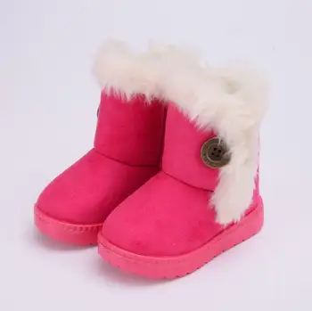 Horúce Zimné Deti Módne topánky snehu Dieťa bavlna topánky teplé Kožušiny mäkké dno, baby, dievčatá topánky, zimné lyžiarske topánky