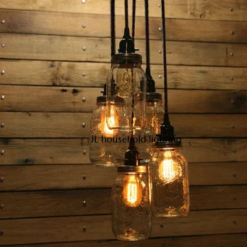 Keramickej nádoby Jam Prívesok Svetlo lampy svietidlá bar Rustikálny Priemyselné Edison žiarovka AC90-260v novinka svetlá spálňa nové