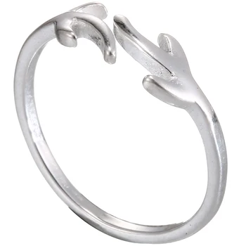 AMORUI Nehrdzavejúcej Ocele Otvorené Krúžky Nastaviteľné Geometrické Strieborná Farba Zásnubné Prstene Pre Ženy Módne Šperky