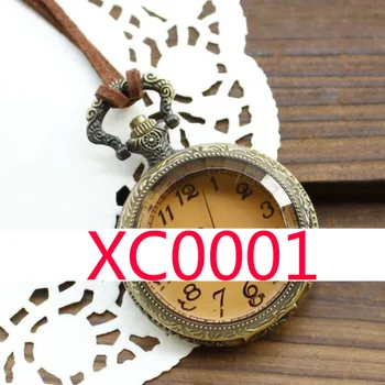 XC0001 kožené reťazca vreckové hodinky