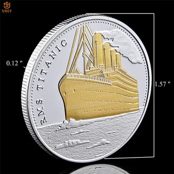 5 ks/Veľa 1912 Titanic Vrak Tajomstvo A Cestovné Tragédia Strieborné Pozlátené Suvenír Replika Mince Zberateľské predmety