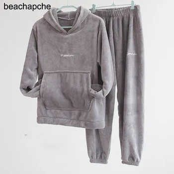 Beachapche zimné mikiny a dlhé nohavice velvet 2 kus dvoch súbor žien streetwear voľné tepláky sweatsuit teplé neforemné žena