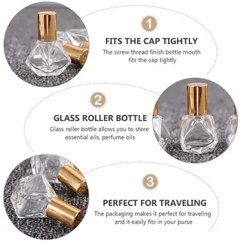 12Set 8ML Esenciálny Olej Fľaše A Ihly Auta Transparentné Sklo Prázdnu Fľašu Roll-On Fľaša Subpackaging Fľaša Na Cestovanie