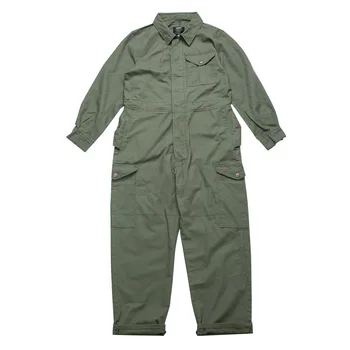 IEFB pánskeho oblečenia multi-vrecká pracovné odevy jumpsuit zelená čierna singel svojim voľné dlhý rukáv zase dole golier nohavice 9Y4105