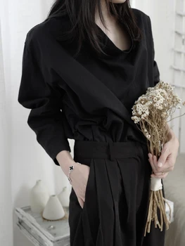 Domáce Yamamoto, tmavo čierna, minimálne, chlad, vietor-muchárik tričko, žena, nika, dizajnér, Európske, Americké