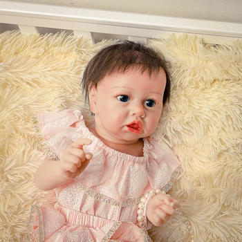 Nové Celého Tela Silikónové Bábiky Baby Girl Pouting Reborn Babe Bábika Realisticky Novorodenca Batoľa, Bábiky, Hračky Znovuzrodené Deti Pre Deti