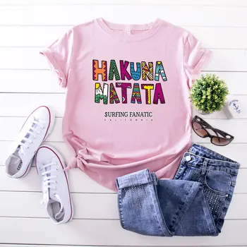 Harajuku Tričko Farebné Písmená Print T Shirt Streetwear Pláž Veľká Veľkosť 5XL Základné Tees Lete Ženy T-shirt Príležitostné Voľné Topy