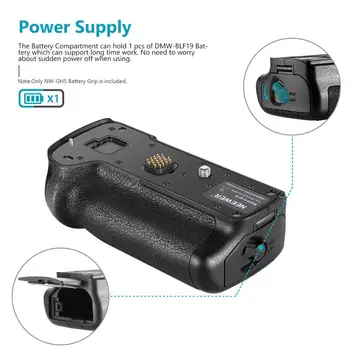Neewer Vertikálne Battery Grip náhradné pre DMW-BGGH5, Vhodné pre Panasonic LUMIX GH5 Mirrorless Fotoaparátu