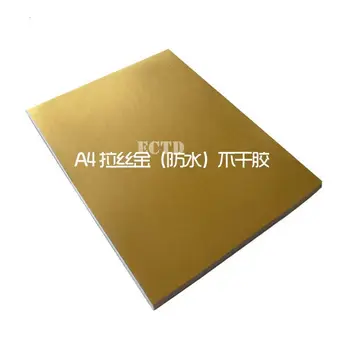 50 listov Lesklá PET Gold Nálepka S Pruhom A4 Veľkosť Nepremokavé LEN Pre Laserové Tlačiarne