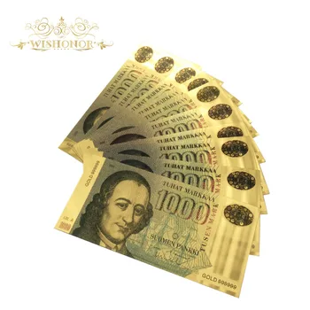 2021 Nové Produkty Pre Farba Fínsko Bankovky 1000 Tuhat Bankoviek v 24K Zlatom Falošné Papierové Peniaze Na Darčeky