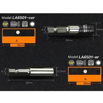 LAOA 5 veľkostí Magnetické 1/4 Zásuvky Predĺžiť Ro Rukáv Predĺženie Tyče Elektrické Prolonger niečo Pre Skrutkovač Vysokej Kvality