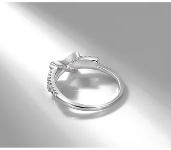 YANHUI Populárne X Dizajn 925 Sterling Silver Cross Prst Prstene pre Ženy Jasné, CZ Rýdzeho Striebra 925 Šperky Darček R092