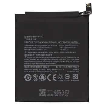 Pôvodné antirr Náhradné Batérie Telefónu Pre Xiao Redmi Poznámka 4X / Poznámka 4 global Snapdragon 625 4000mAh BN43 Batérie Telefónu