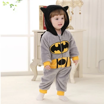 Zimné Baby Super Hrdina Batman Oblečenie s Dlhým Rukávom s Kapucňou Detské Remienky Kombinézach pre Chlapca, Dievča Detskú Kombinézu