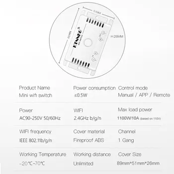 Wifi smart switch život tuya a 433Mhz AC 90-250V relé prijímač s touch gold stenu diaľkové conrtol pre alexa google IFTTT
