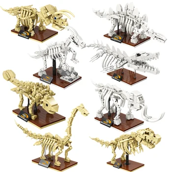 Jurský Sveta 3D Fosílie Dinosaurov Kostra Model Stavebné kamene, Tehly Dino Múzeum Educational DIY Hračky Pre Deti, darčeky