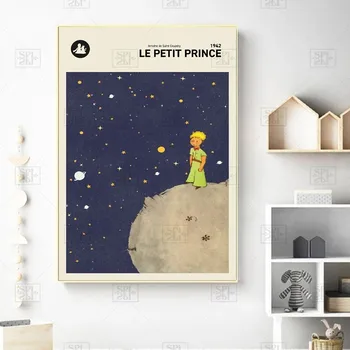 Malý Princ Francúzskej Verzie Vytlačí Škôlky Wall Art Plátno Na Maľovanie Le Petit Prince Knižné Plagát Detská Izba Stenu Decor