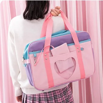 Kawaii JK Japonsko Kórea Štýl Cestovanie Duffle Tašky Dievčatá Správu Bežné Canavs Školské Tašky Modrý veľkokapacitný Notebook Organizátor