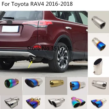 Auto orgán tvarovania účesu Zadný kryt šál z Nehrdzavejúcej ocele rúry zásuvky venovať výfukových tip chvost 1pcs Pre Toyota RAV4 2016 2017 2018