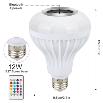 2 ks E27 Bezdrôtové Bluetooth Reproduktor Lampa RGB Magic Smart Led Blub, Diaľkový ovládač Pre Smart Home Hudby Žiarovka Fáze Svetlo