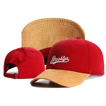 Nová Značka otec klobúk BROOKLYN faux suede hip hop červená snapback klobúk pre mužov, ženy, dospelých vonkajšie bežné slnko šiltovku kosti
