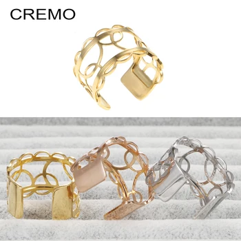 Cremo Rose Gold Nastaviteľné Prstene Pre Ženy Módne Šperky Z Nerezovej Ocele, Prstene, Zameniteľné Kožené Bague Femme