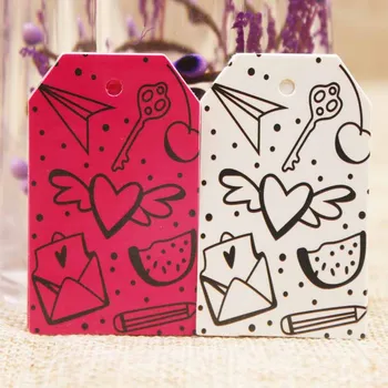 Feiluan 100pc multi štýly srdce tvar svadobné karty značku.lovey darčekový papier zavesiť tag karty tovar dekorácie swing karta značky