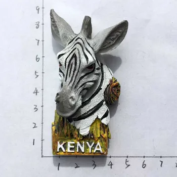 NOVÉ Afrika Keňa Magnety na Chladničku 3D Živice Ručné Zebra Chladnička Magnetických Nálepiek Cestovného Ruchu Suvenírov Darček