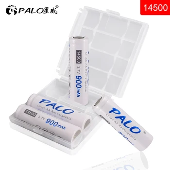 PALO 3,7 V 14500 Lítiová nabíjateľná batéria 900mah Li ion nabíjateľná batéria +LCD Inteligentné Nabíjačky pre 18650 14500 18500 26650