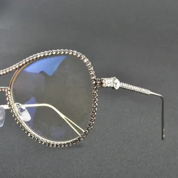 MINCL/ luxury diamond kovové Odtiene Okuliare Žena Jedinečný Dizajn Značky Slnečné okuliare Jasný Objektív Módny Štýl slnečné Okuliare FML