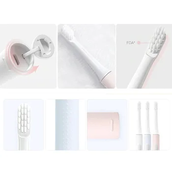 Xiao mijia T100 Elektrické zubné Kefky, pre Dospelých Nepremokavé Ultrazvukové automatické Sonická zubná Kefka USB Nabíjateľné