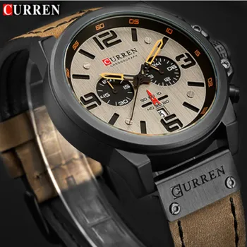 Top Luxusné Značky CURREN 8314 Módny Kožený Remienok Quartz Muži Hodinky Bežné Dátum Obchodné Muž náramkové hodinky Hodiny Montre Homme