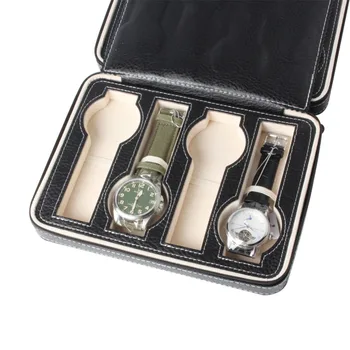 8 Mriežky PU Kožené Cestovné Watch Box Úložný Ukazuje Pozerať na Displej Skladovanie Pohodlné Box Zásobník na Zips Šperky Zberača Prípade