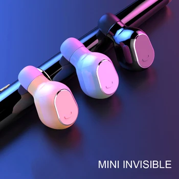 Neviditeľné Náhlavnej súpravy Bluetooth Wireless Mini Ucho-namontované Jedno zátkové chrániče sluchu Slúchadlá Miniatúrne Športové Jazdné Dlhý Pohotovostný Headset