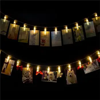 300 10 Lampy, Foto Klip LED Batérie Poľa LED Pásy Svetla, Svadobné Dekorácie pre Domov Baby Sprcha Party Dekorácie Garland