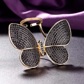 Zlxgirl šperky Najvyššej Kvality Farebné mirco spevnené motýľ krúžok Ženy, Dievčatá Módne Zapojenie Svadobné Kapela Šarm Strany Šperky