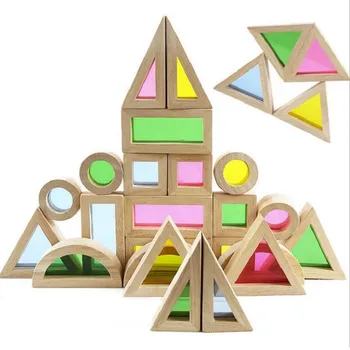 Dieťa Montessori Drevená Hračka Rainbow Vrstvenie Bloky Farebné Vzdelávania Vzdelávacie Konštrukcie Budovy Hračky Nastaviť Pre Ryby Vo Veku 2+