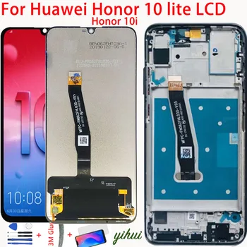 Nový LCD Pre Huawei Honor 10 Lite LCD Displej+Dotykový Displej S montážou Rámu Pre česť 10 lite 10i HRY-LX1T LCD Displej