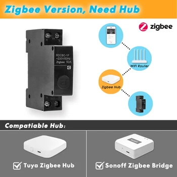 Zigbee / Wifi Istič Inteligentný Časovač Spínač Relé 32A 50A, Práca s Tuya Zigbee Hub Bránou / eWeLink SONOFF Zigbee Most