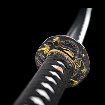 Meče Skutočné Japonské Katana 1045 Uhlíkovej Ocele, Ručné Ostrosť Pre Rezanie Full Tang Dragon Tsubou Drevený Plášť Hamon Bo-Ahoj