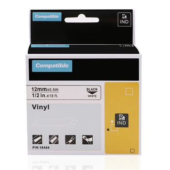 2 Pack 18444 Black/White Pre DYMO Rhino IND Vinylové Štítky Rhino 12 mm Označenie Páskou Priemyselných Zásobníkov, Vinyl pre Tlačiareň štítkov