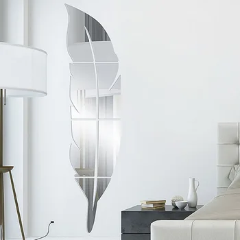 Pierko Oblaku 3D Zrkadlo na Stenu-Nálepky Domova Obývacia Izba, Spálňa Umenie Domov Vinyl Odtlačkový Akryl Nálepky Nástenné Dekorácie