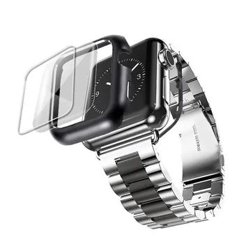 Púzdro z nerezovej Ocele+Popruh Pre Apple Hodinky kapela 44 mm/40 mm iwatch kapela 42mm/38 mm Náramok watchband apple hodinky series 5 4 3 se 6