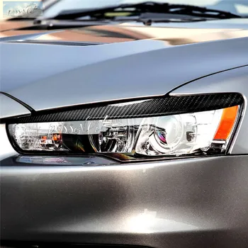 Auto Styling Príslušenstvo Uhlíkových Vlákien Svetlometu Viečka Obočie na Mitsubishi Lancer EVO Outlander Ralliart 08-14 Auto Samolepky