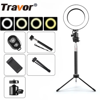 Travor 8 palcový LED Prsteň Svetla Stmievateľné 64 LED selfie svetlo na fotografovanie krúžok lampa pre tvoria Selfie svetlo