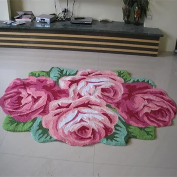 Doprava zadarmo ručné 4 rose umenie koberec pre spálne/nočné umenie koberec romantické ruže