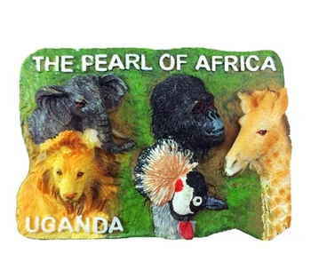 Ručne Maľované Afriky, v Ugande Zvieratá 3D Magnety na Chladničku cestovného Ruchu Suvenírov Chladnička Magnetických Nálepiek Darček