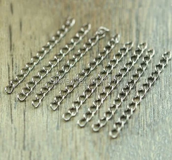 Z nehrdzavejúcej ocele, striebra tón náramok rozšírenie náhrdelník extender reťaze ženy muži šperky DIY nálezy súčasti veľkoobchod 100ks